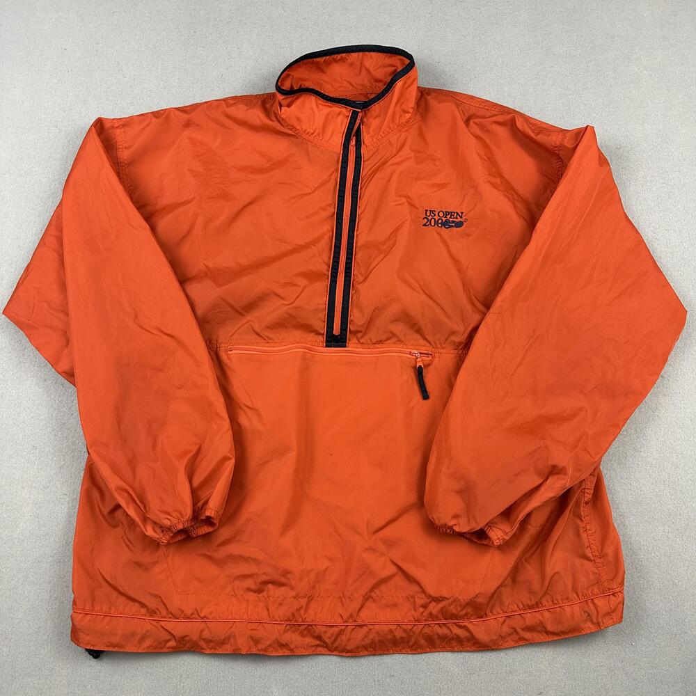 US Open 2006 Jacket Men XL Orange Tennis Pullover Windbreaker Gear For Sports